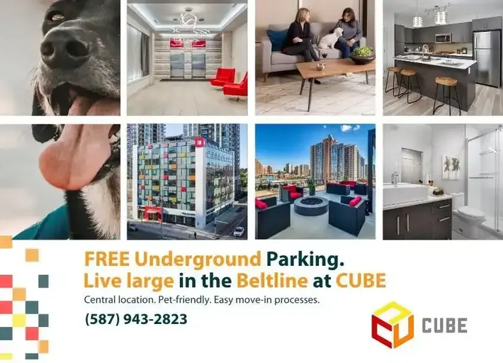 CUBE Apartments for Rent + Free Underground Parking | 1177 11 Ave SW, Calgary - CUBE Apartments for Rent + Free Underground Parking | 1177 11 Ave SW, Calgary - location appartement lokatix